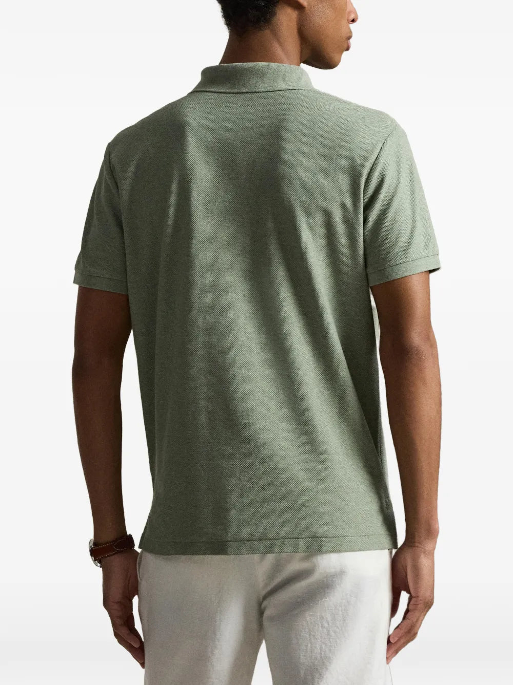 honeycomb-mesh slim fit polo