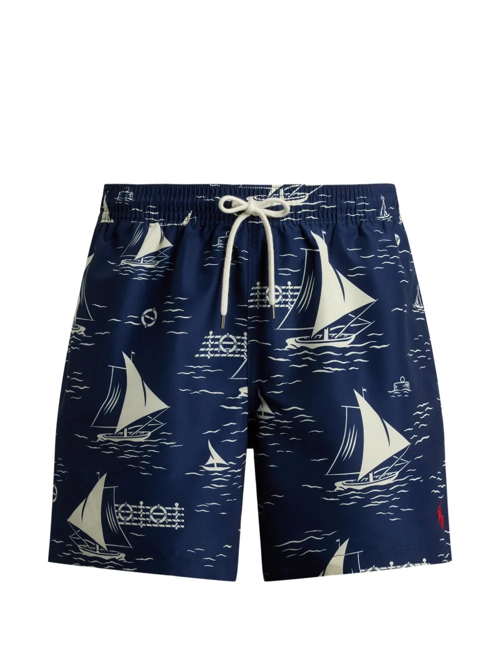 sailboat-print swim trunks