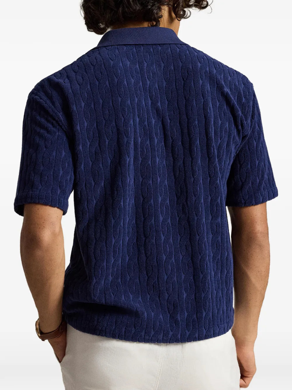 relaxed fit cabled terry shirt