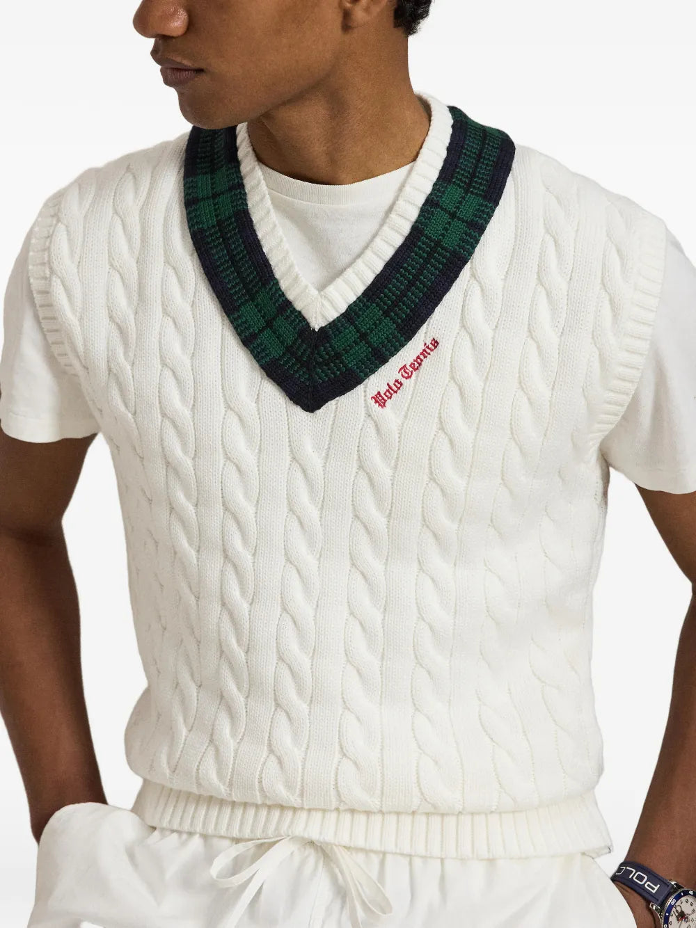 relaxed fit cricket sweater vest