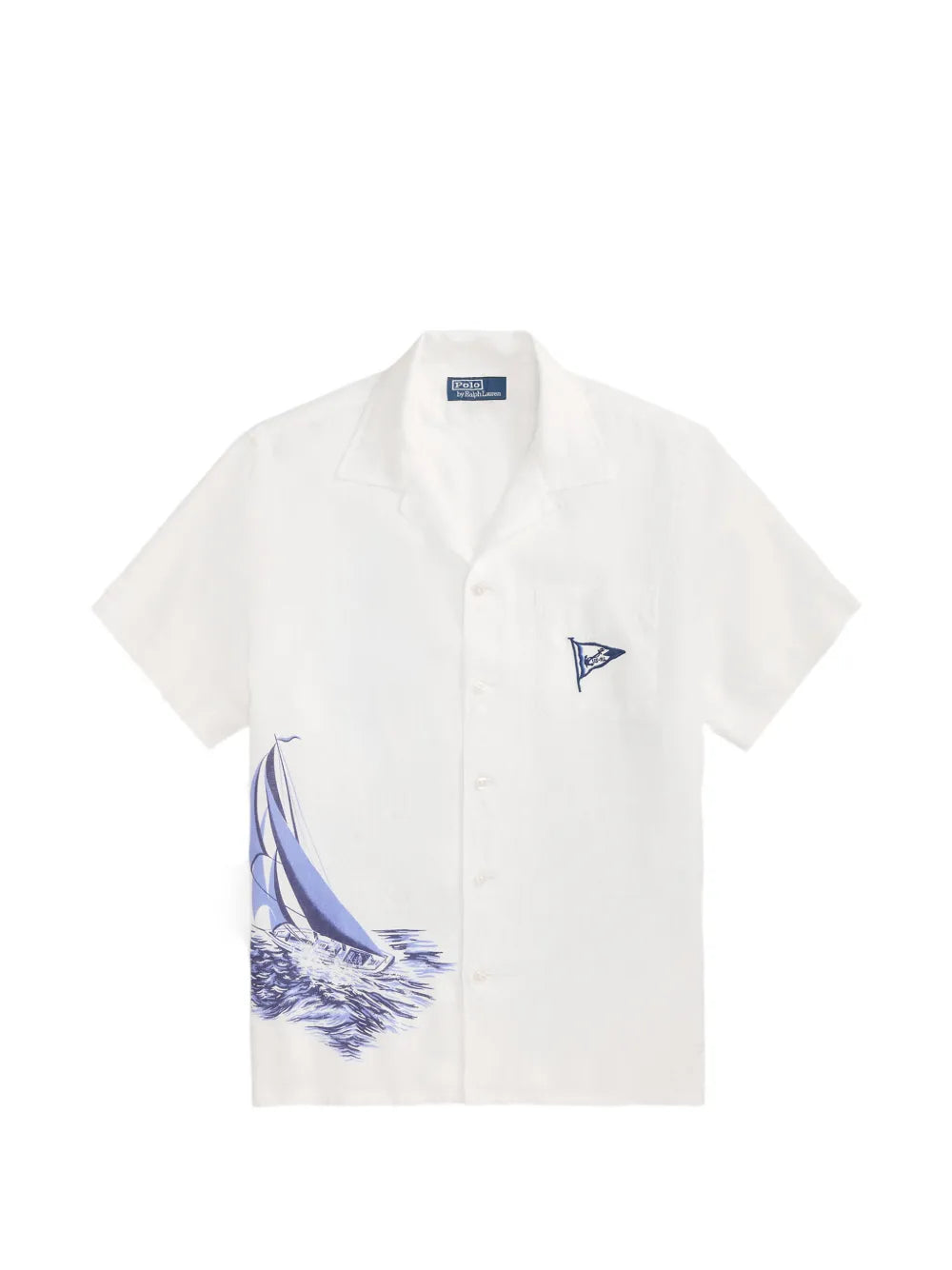 classic fit nautical linen camp shirt