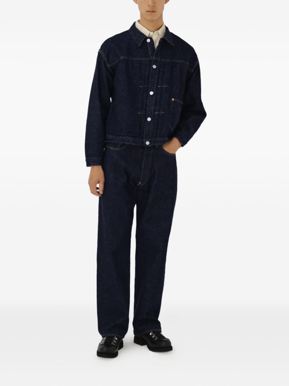 Denim Tracker 1P buttoned cotton jacket