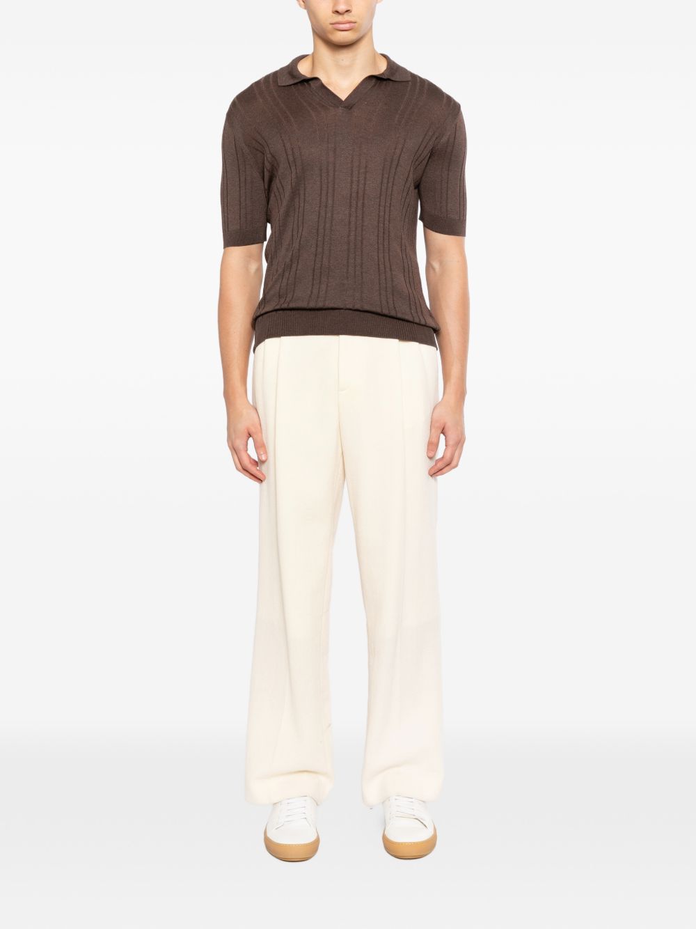 revere collar short-sleeve T-shirt