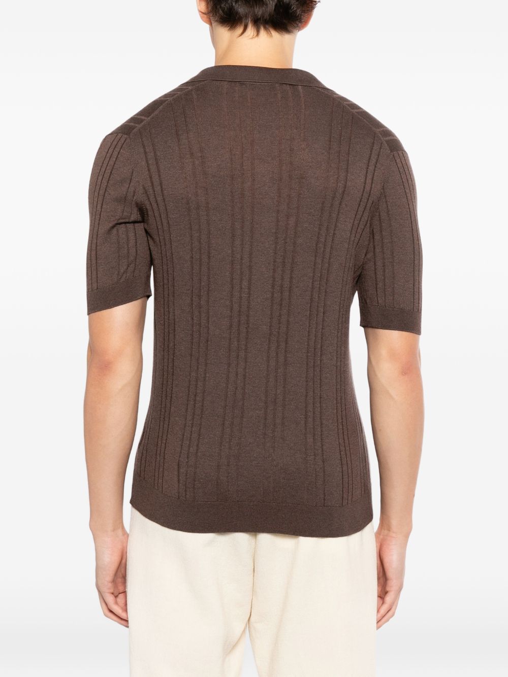 revere collar short-sleeve T-shirt