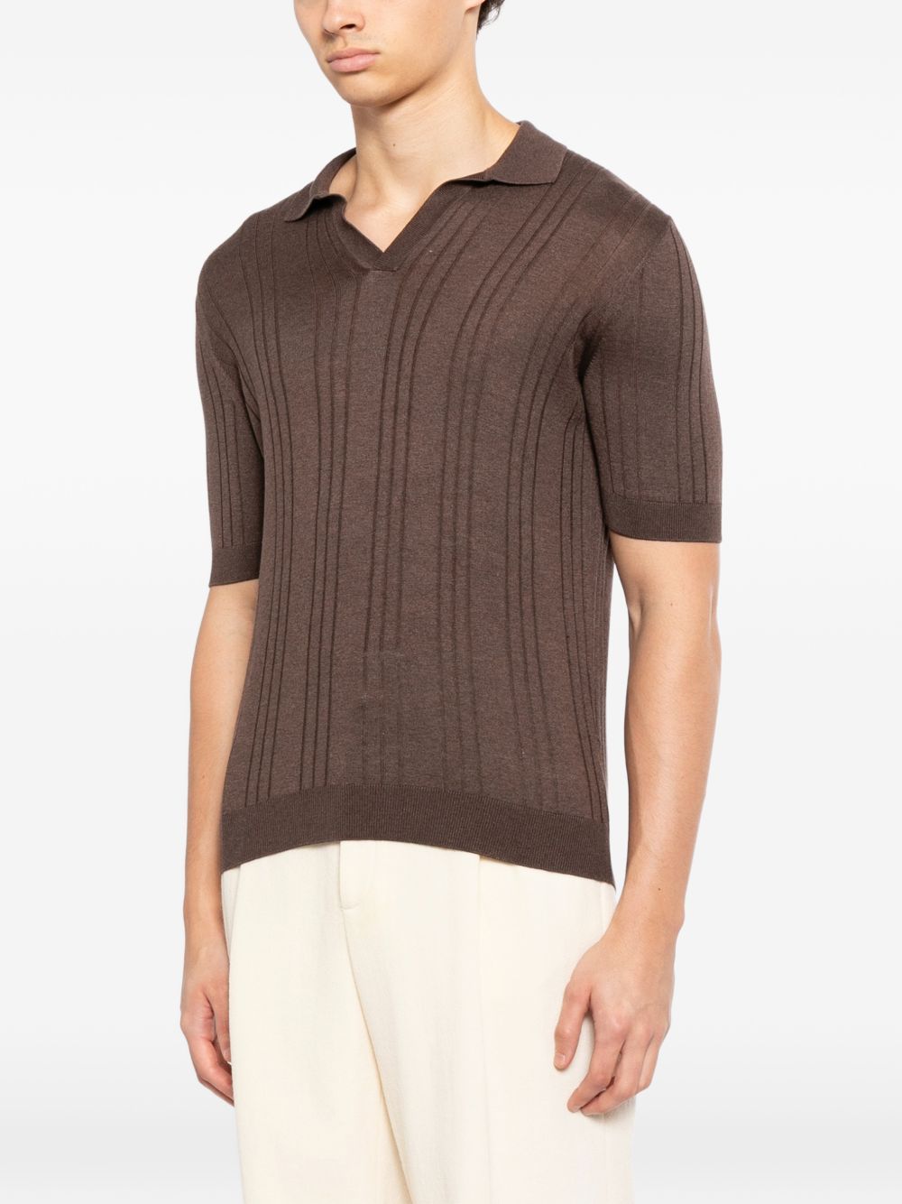 revere collar short-sleeve T-shirt