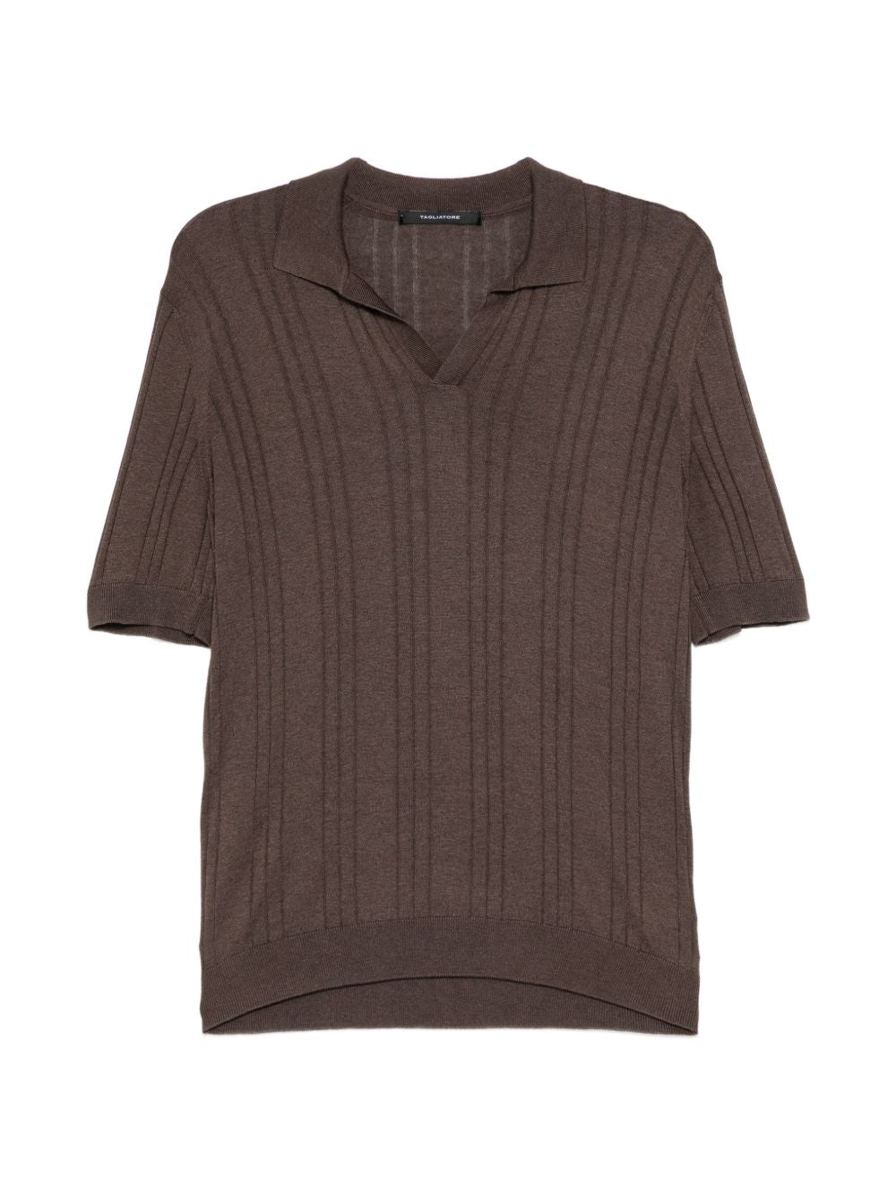 revere collar short-sleeve T-shirt