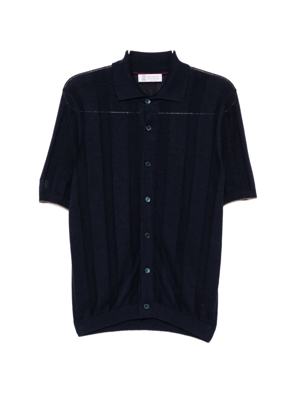 buttoned striped knitwear