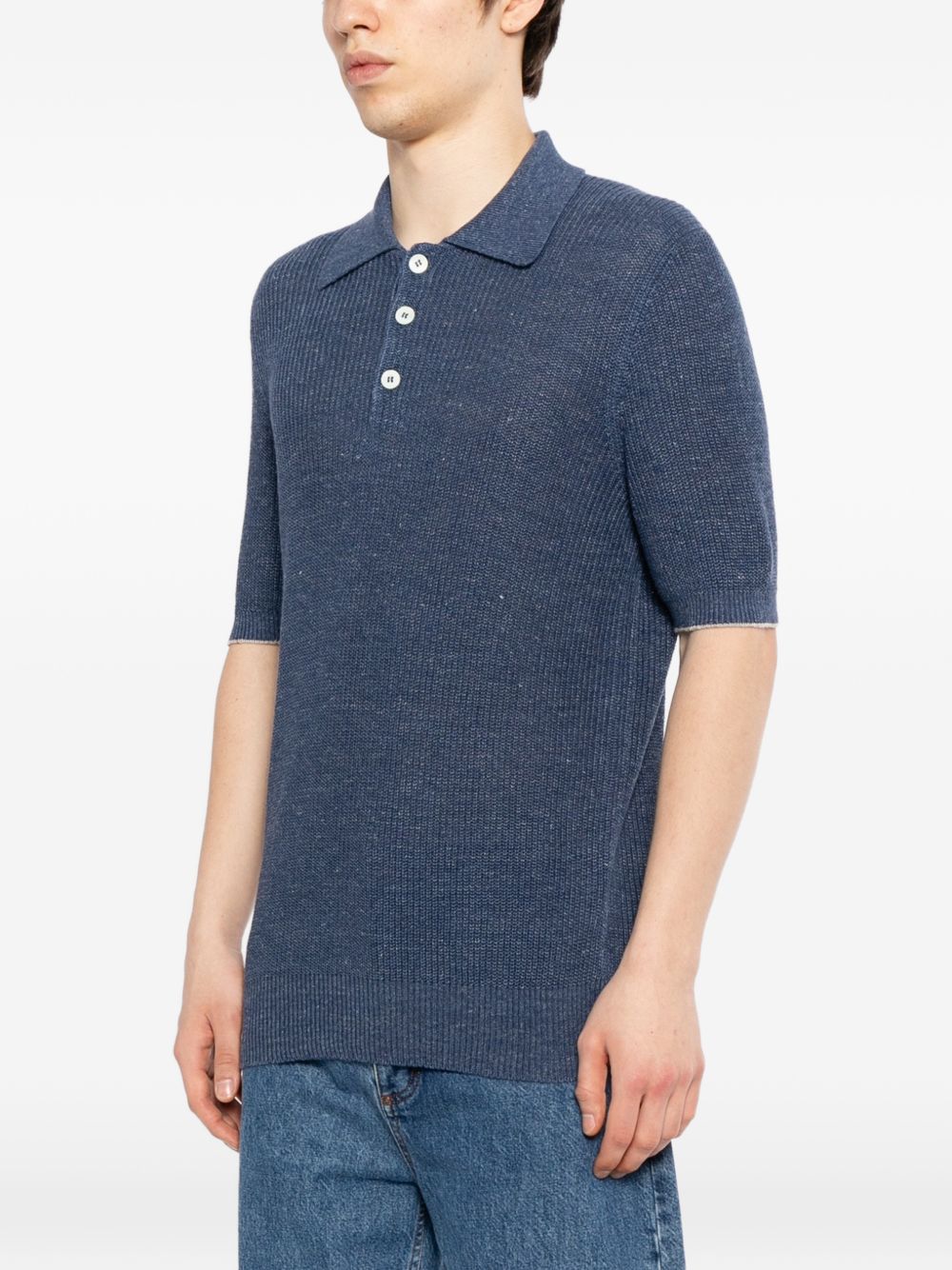 knitted short sleeve polo shirt
