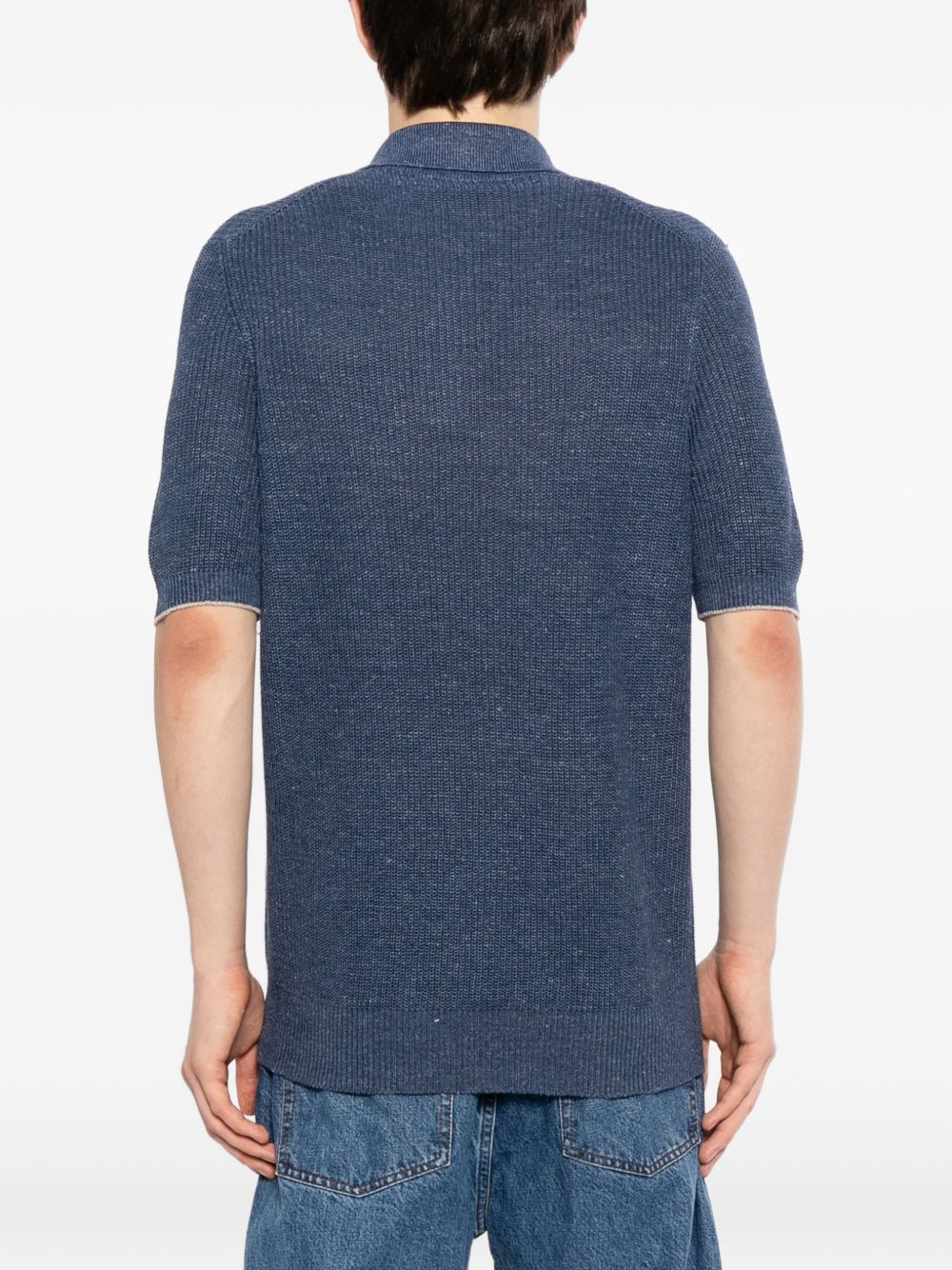 knitted short sleeve polo shirt
