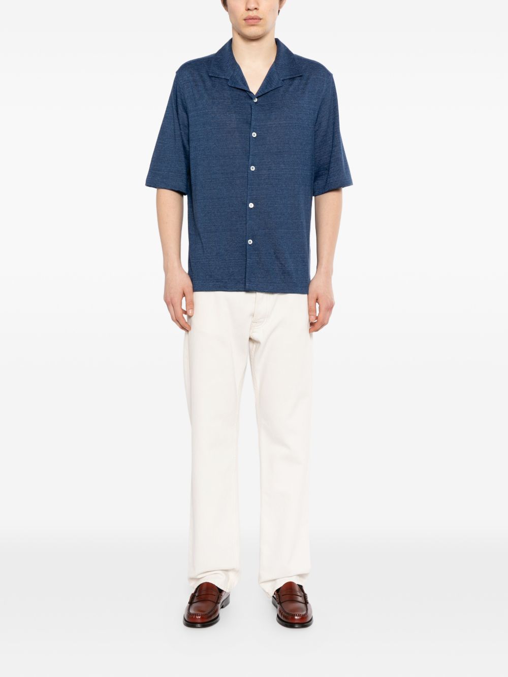 camp-collar buttoned shirt