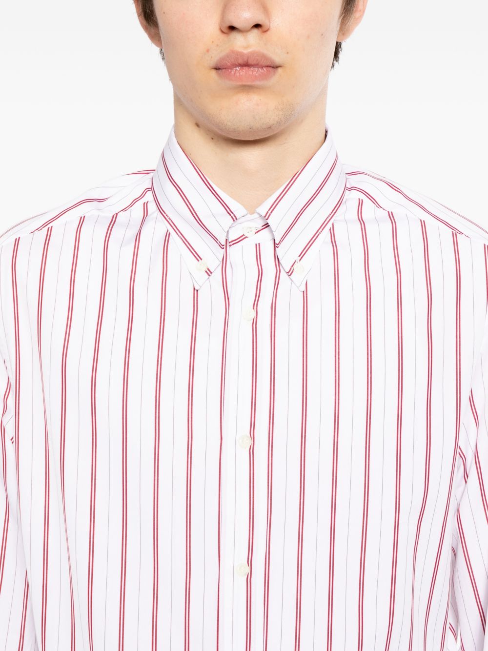 striped button-down shirt