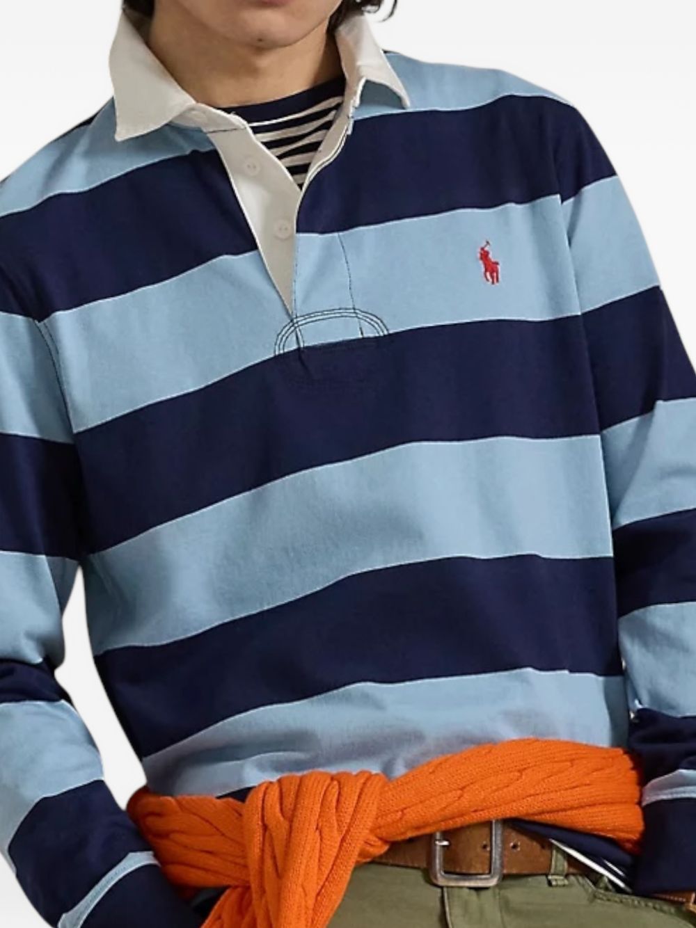 striped long-sleeve rugby shirt