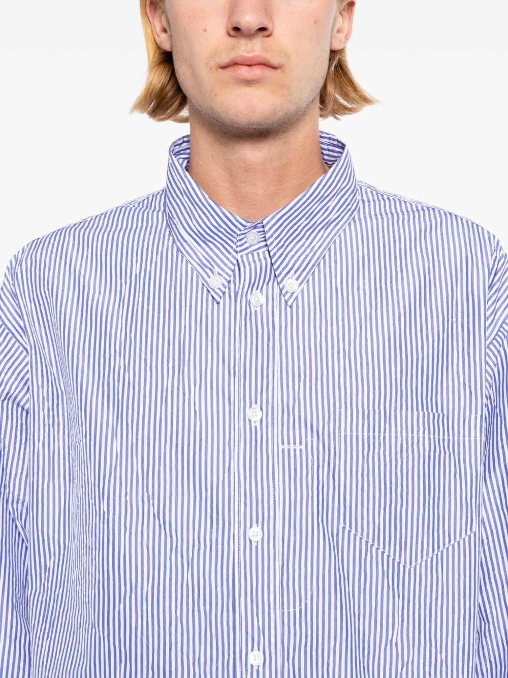 striped button-down shirt