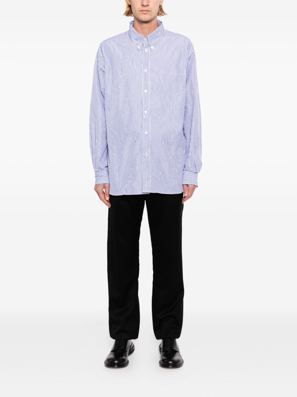 striped button-down shirt