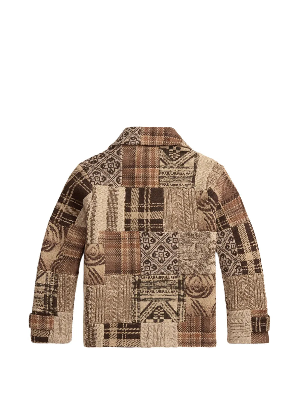 patchwork toggle-fastening cardigan