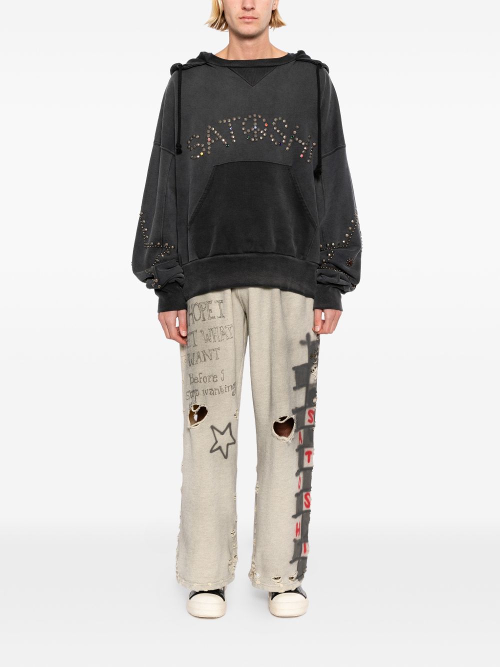 embellished printed trousers