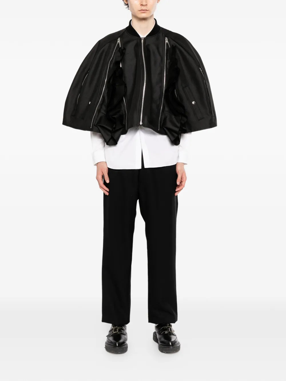 ruffled cropped jacket