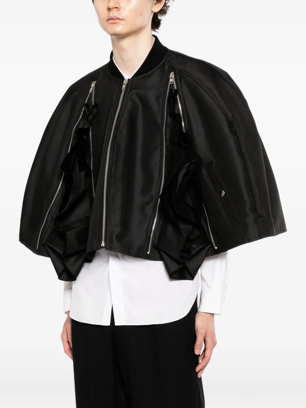 ruffled cropped jacket