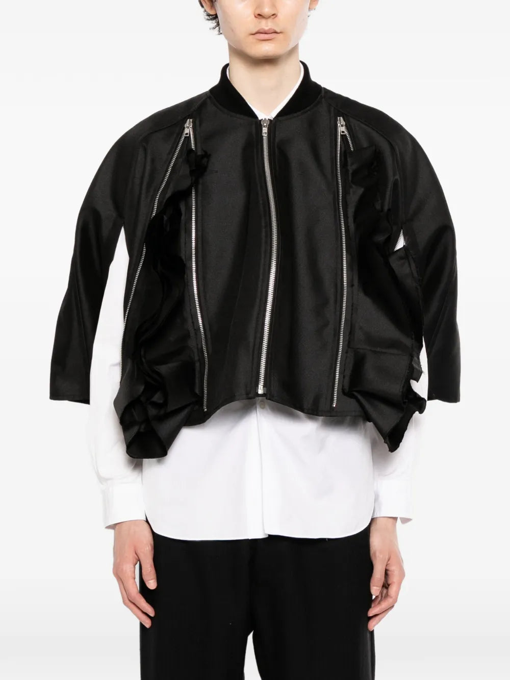 ruffled cropped jacket