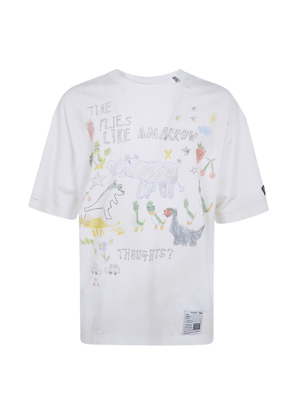 distressed graphic-print t-shirt