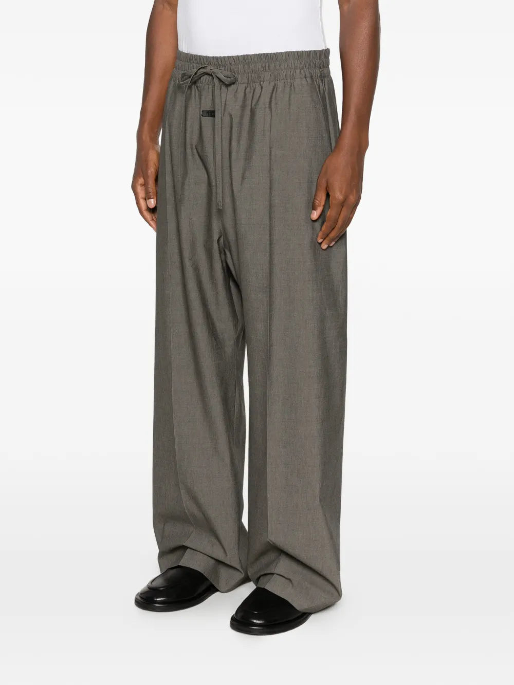 drawstring wide-leg trousers