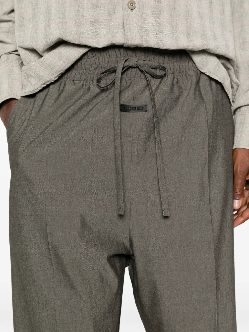 drawstring wide-leg trousers