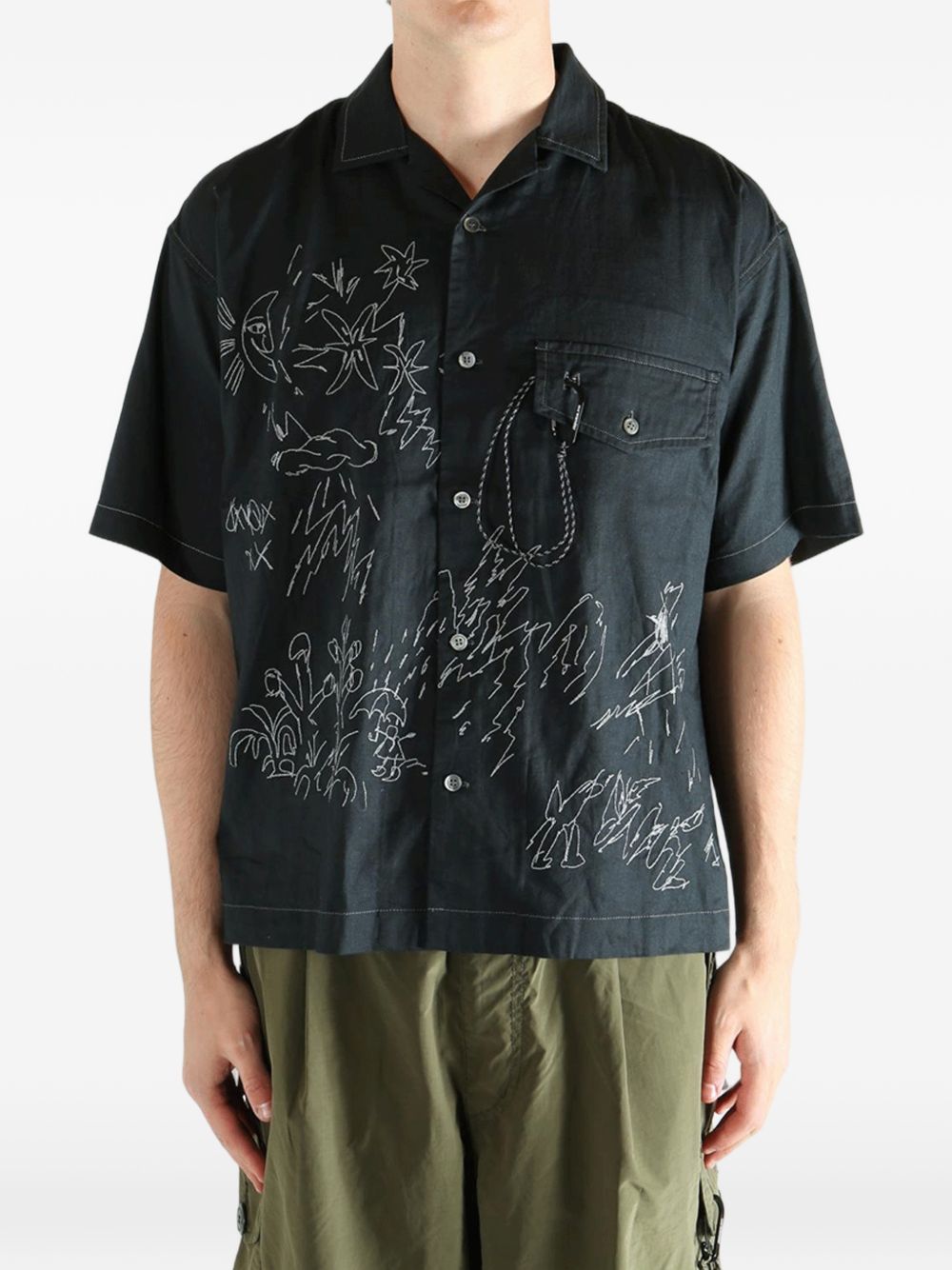 embroidered short-sleeve shirt