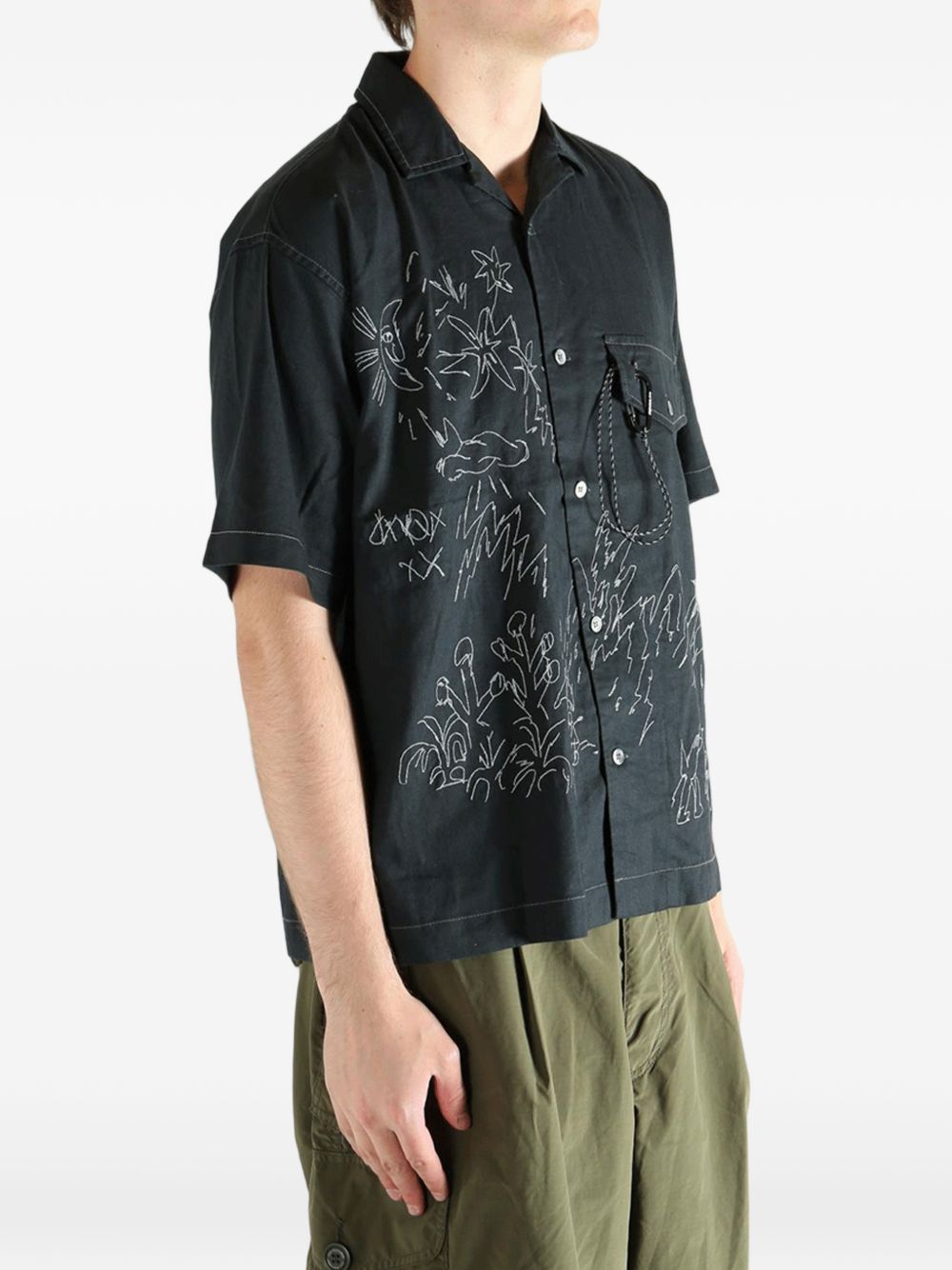 embroidered short-sleeve shirt