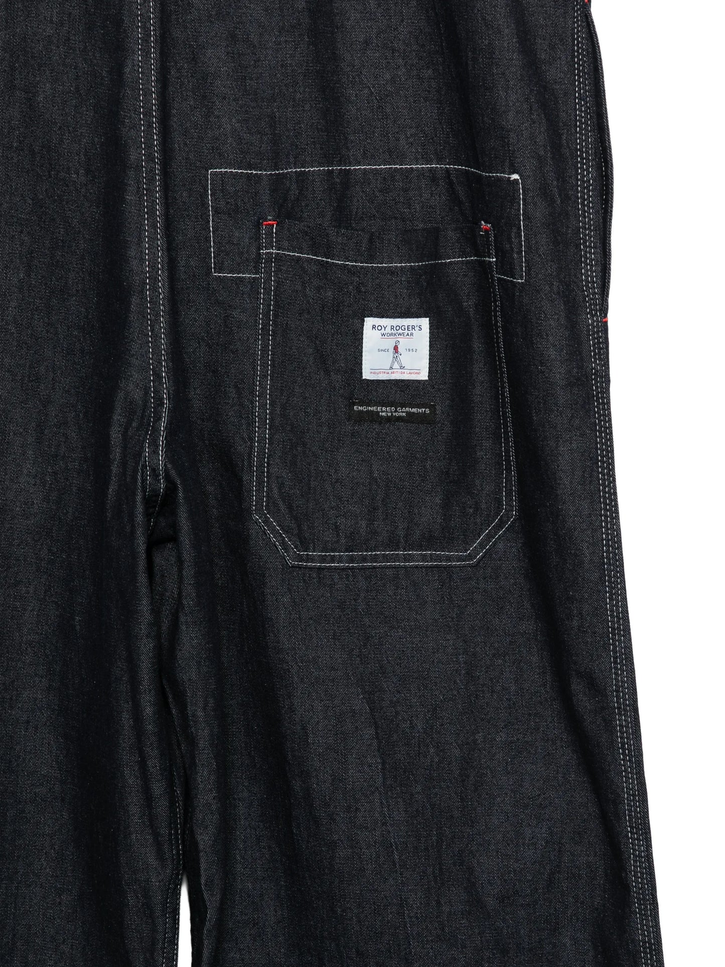 Contrast-Stitch Denim Dungarees