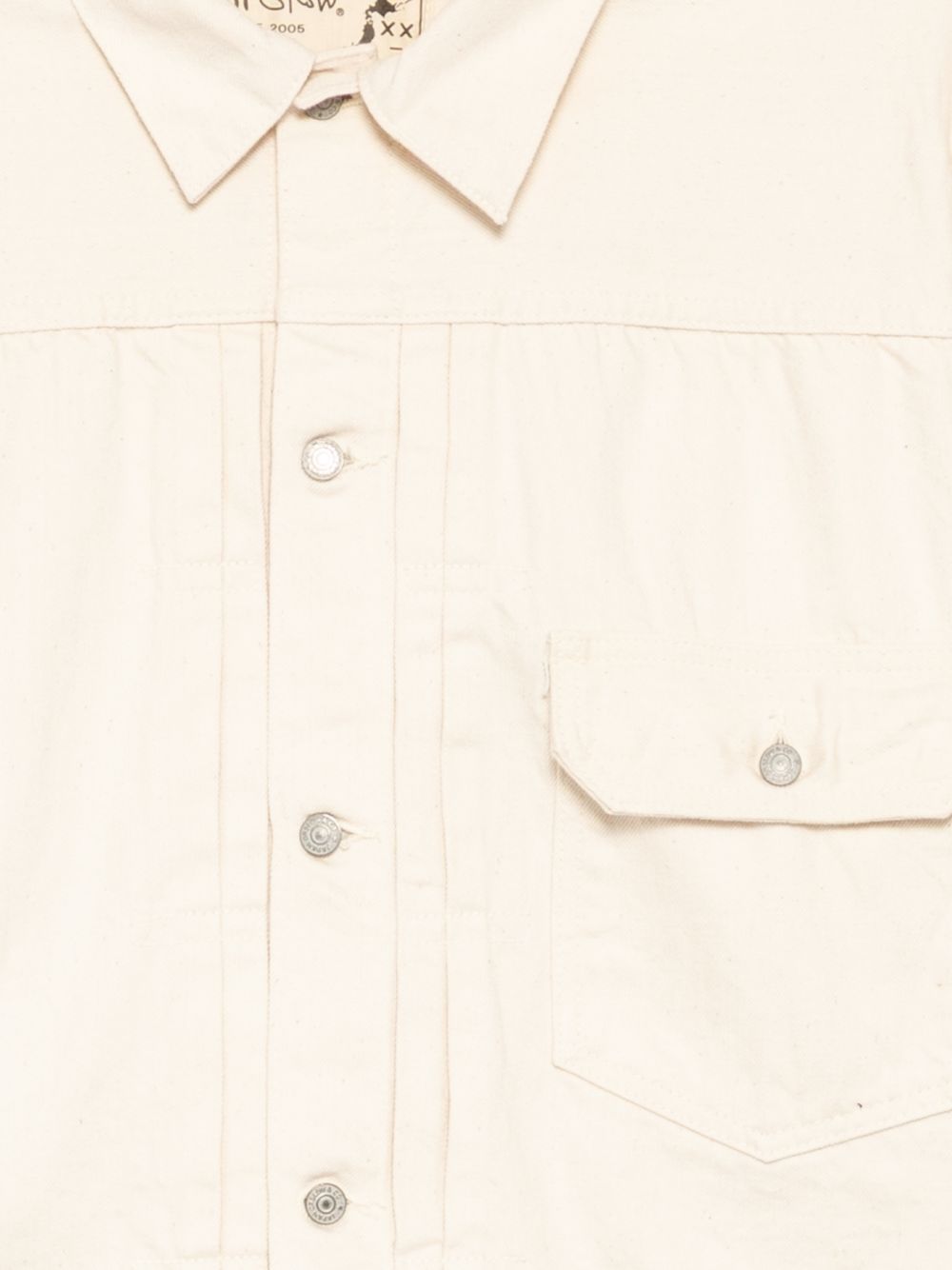 pleated-detail denim jacket