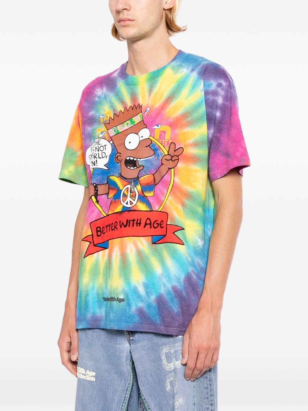 tie-dye graphic-print T-shirt