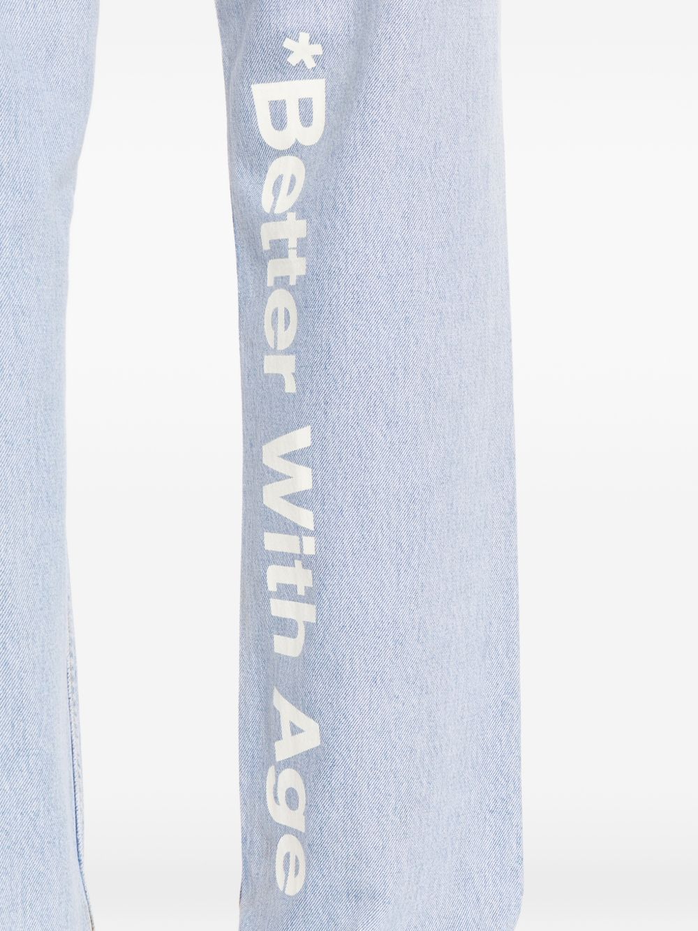 logo-print raw-cut jeans