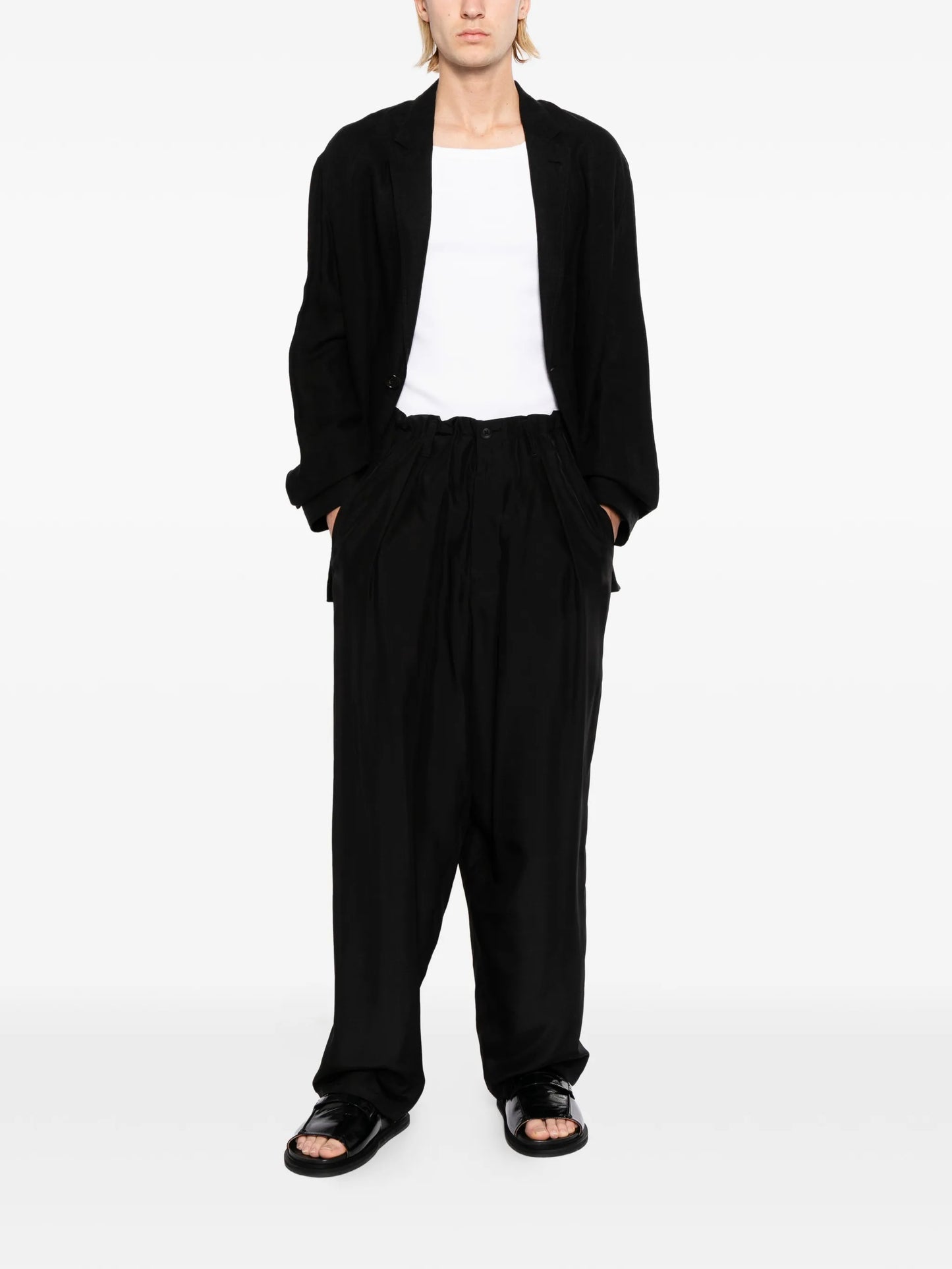 Tucked Silk Trousers