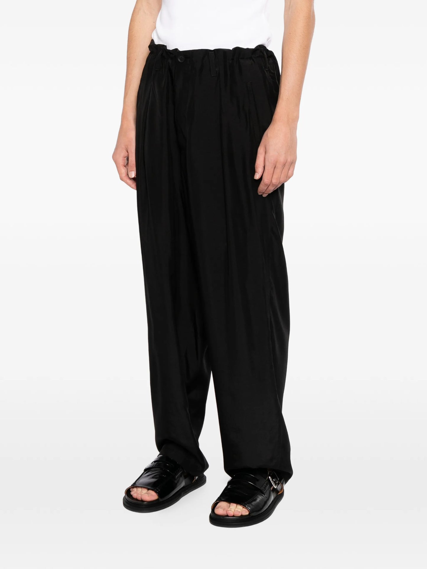 Tucked Silk Trousers