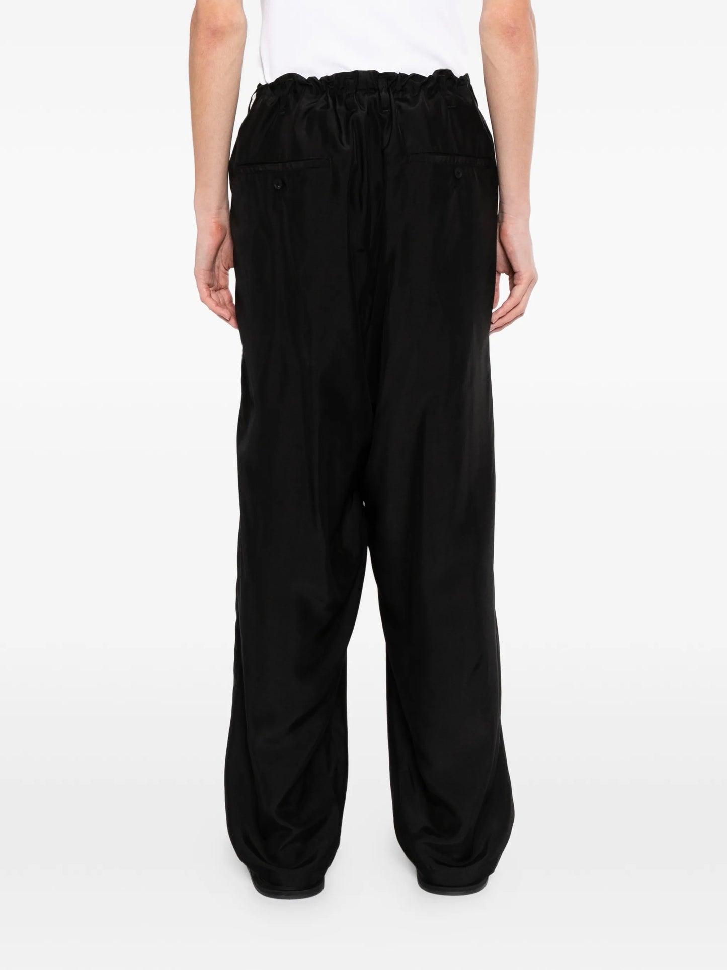 Tucked Silk Trousers
