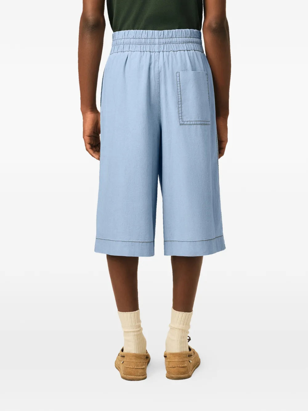 cotton elasticated large bermuda shorts