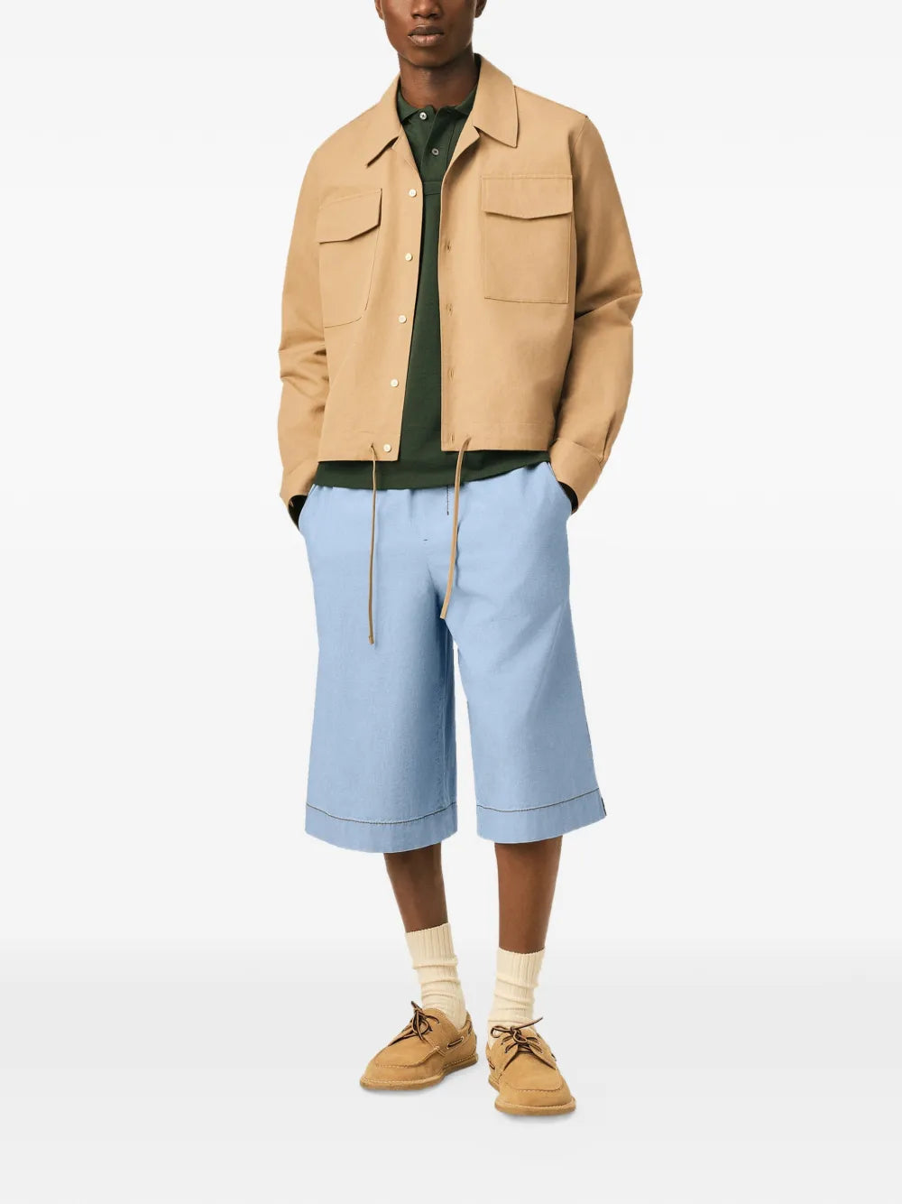 cotton elasticated large bermuda shorts