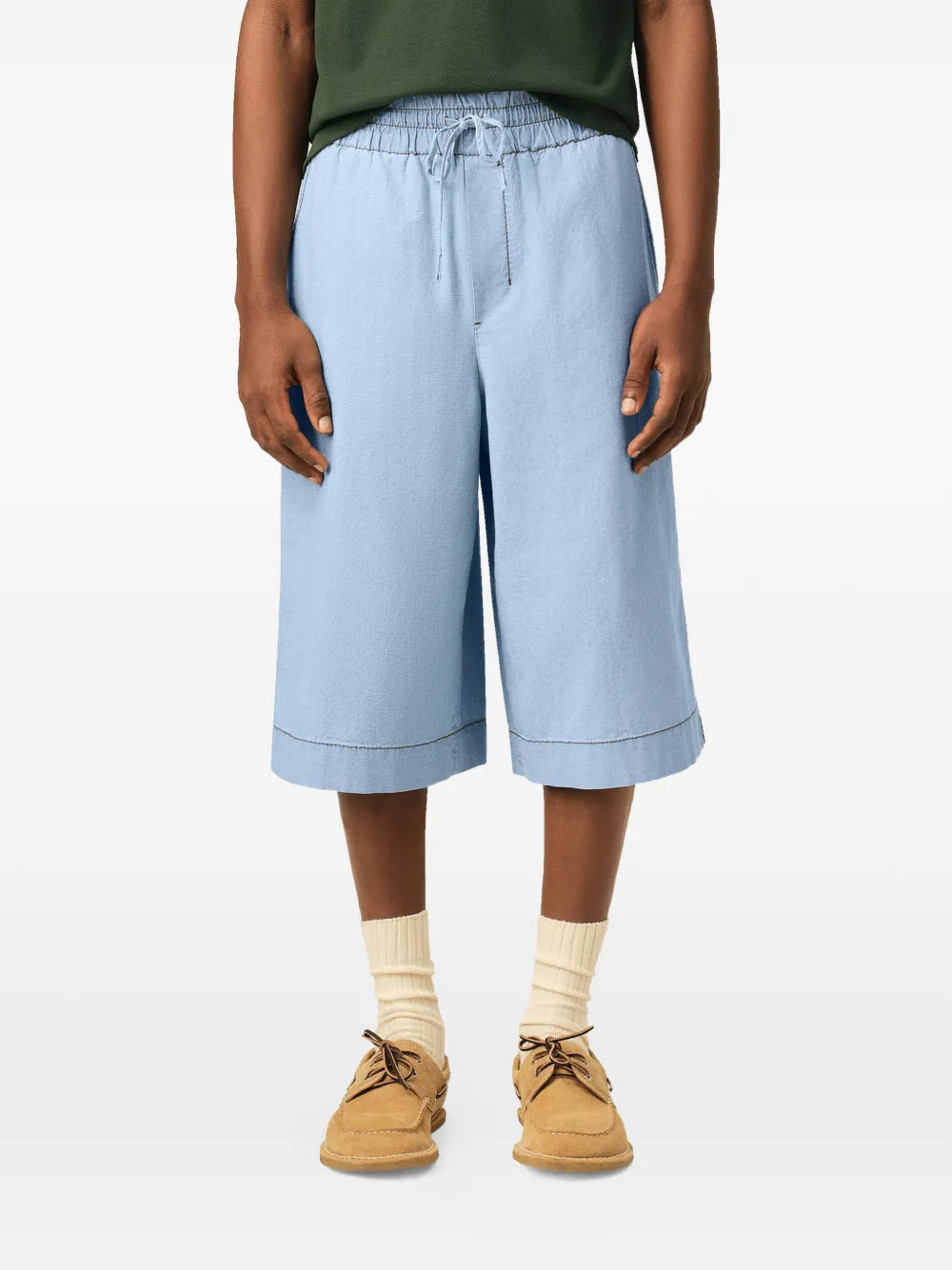 cotton elasticated large bermuda shorts