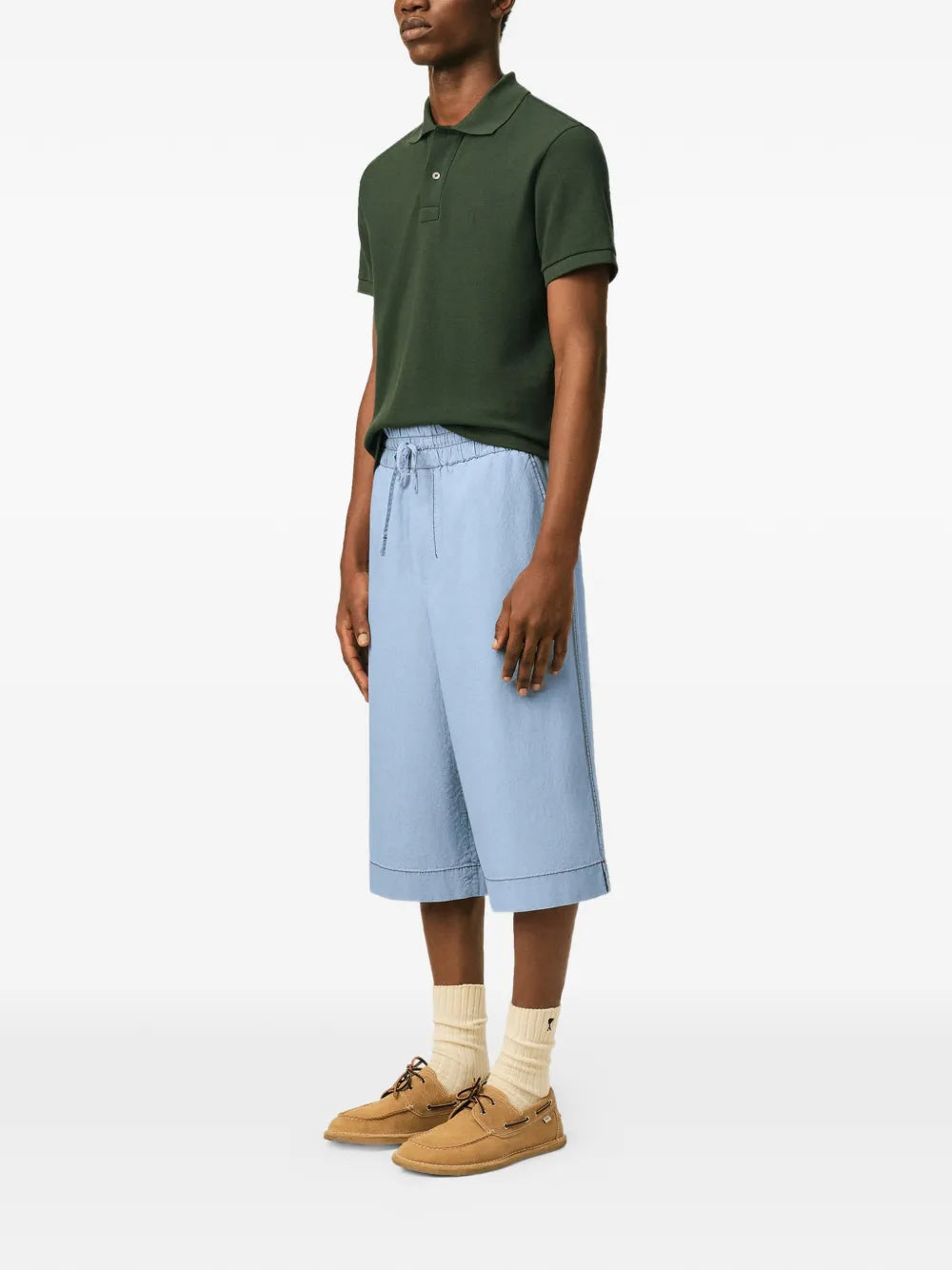 cotton elasticated large bermuda shorts