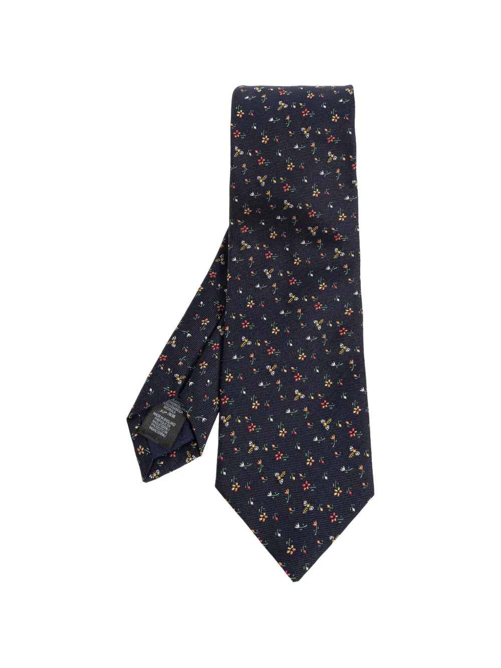 floral-print bee-pattern tie
