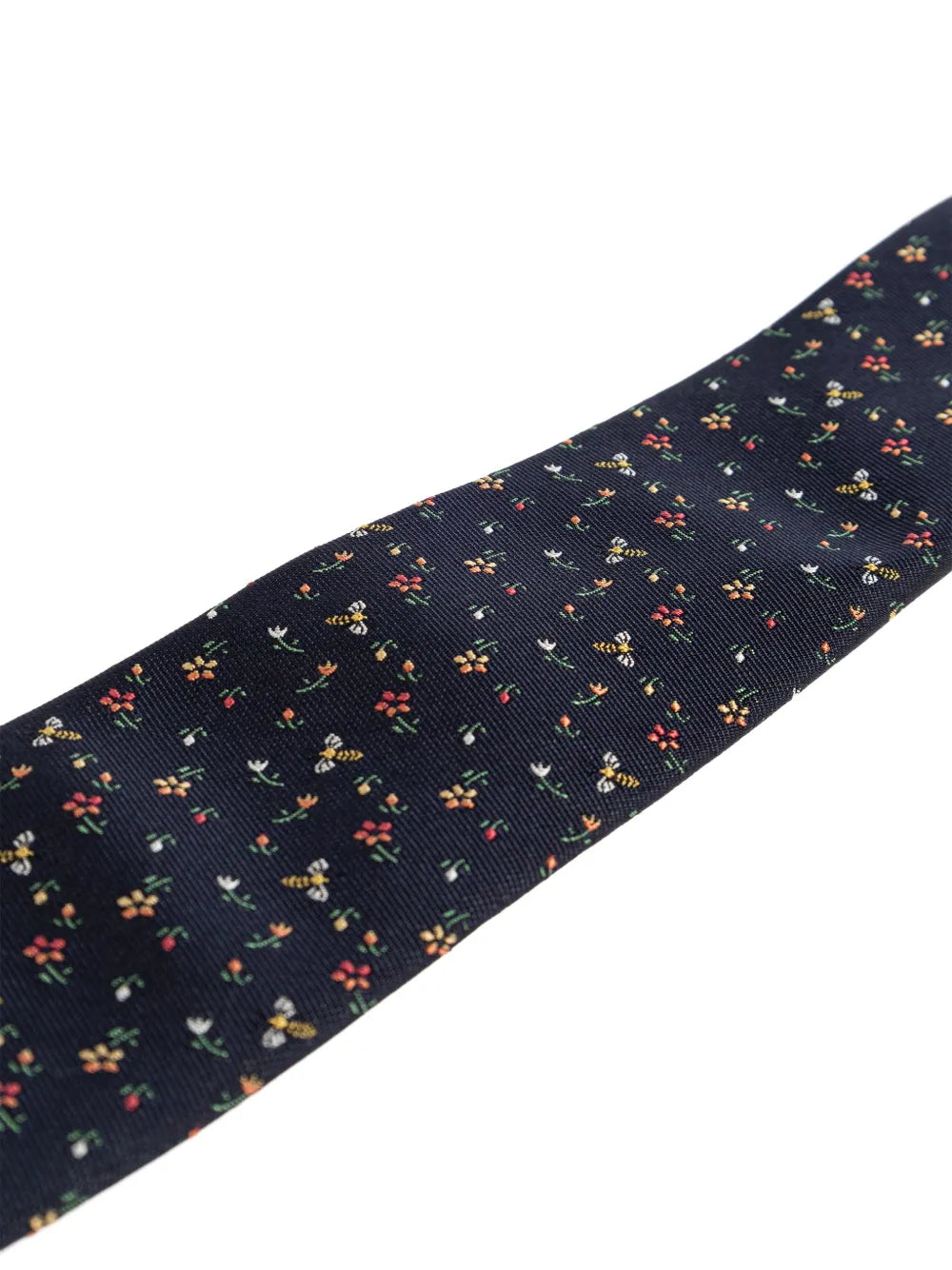 floral-print bee-pattern tie