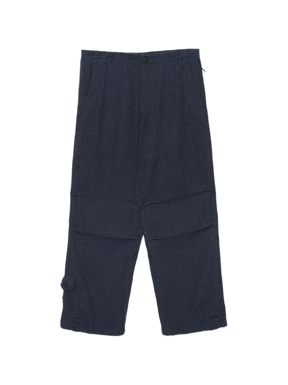 Sashiko-stitched drawstring trousers