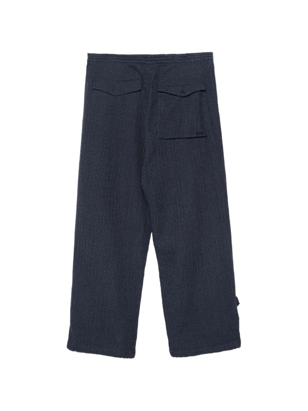 Sashiko-stitched drawstring trousers