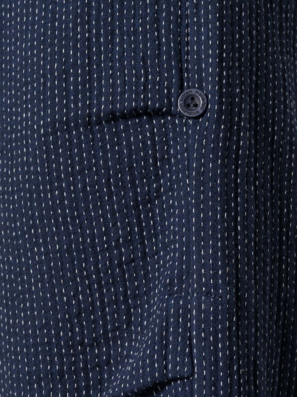 Sashiko-stitched drawstring trousers
