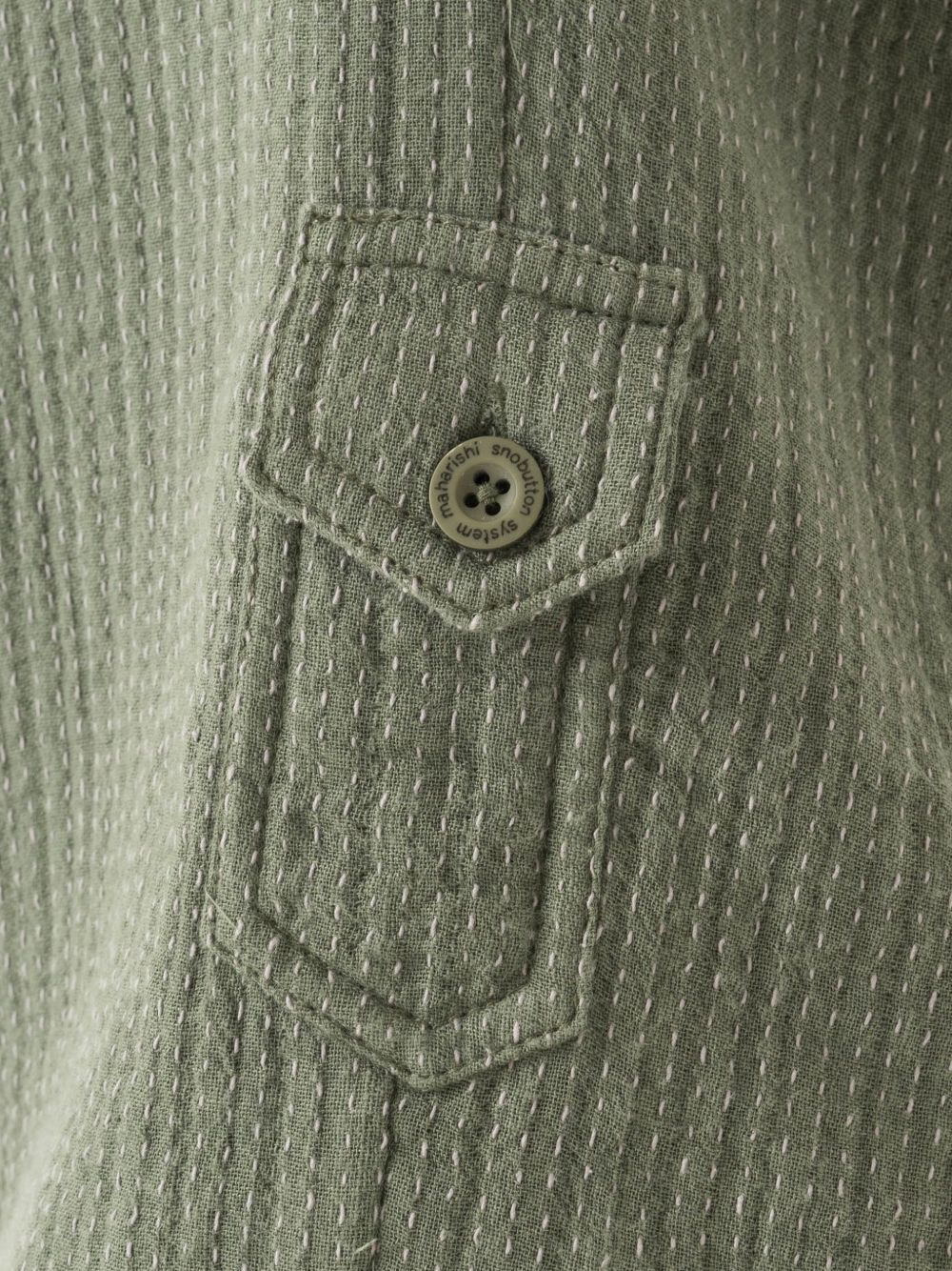 Sashiko-stitched wide-leg trousers