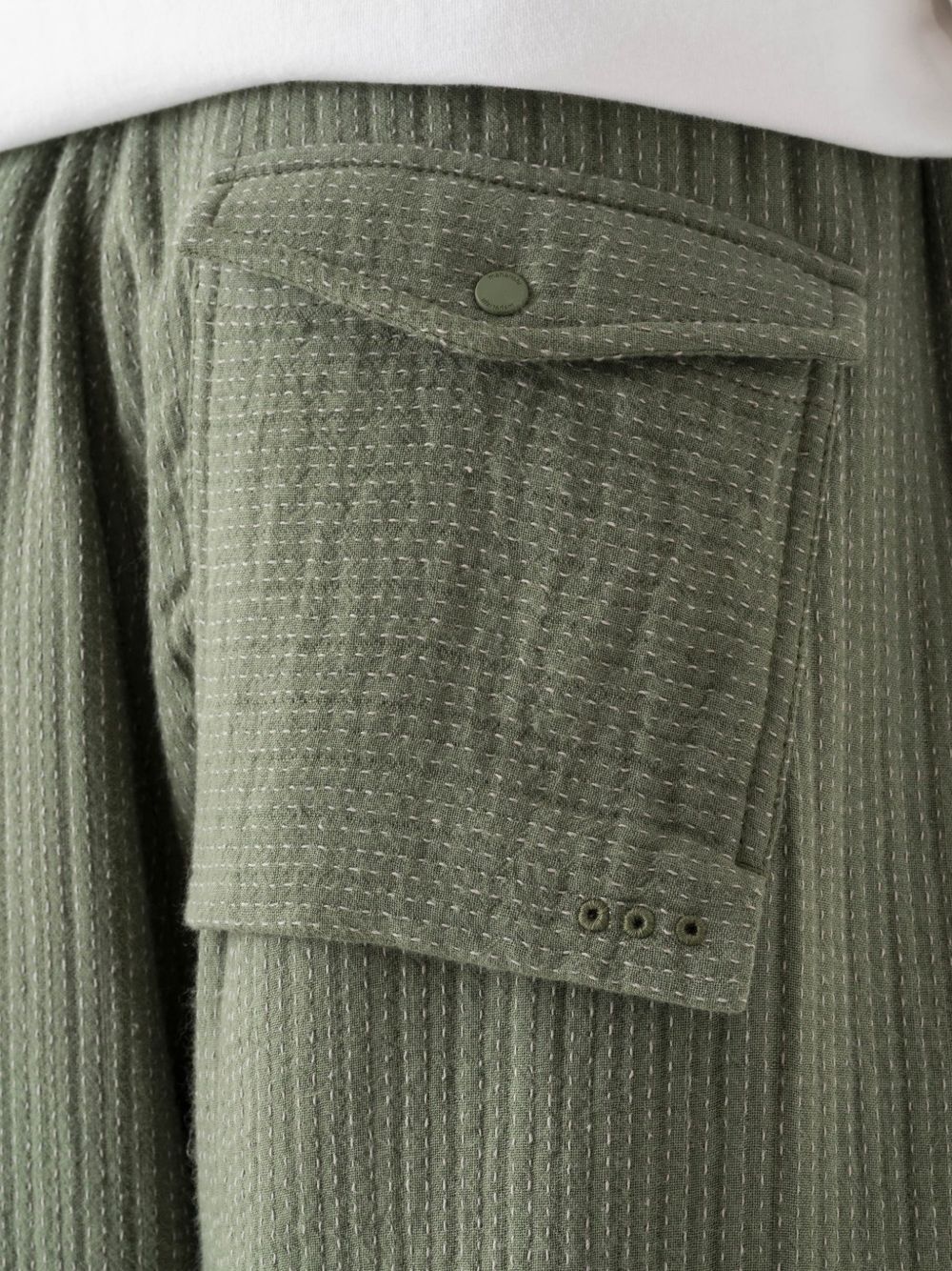 Sashiko-stitched wide-leg trousers