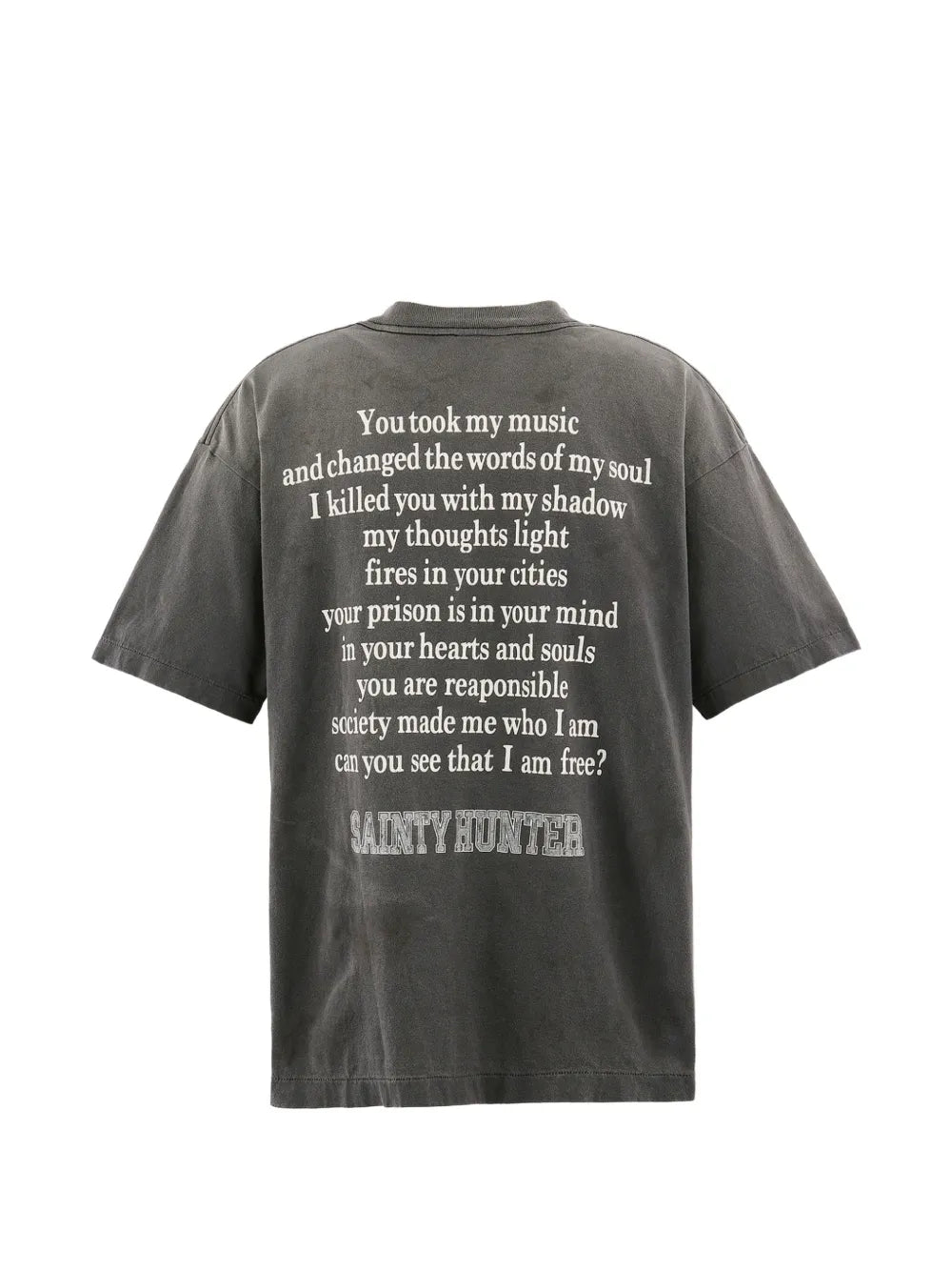 graphic-print distressed T-shirt