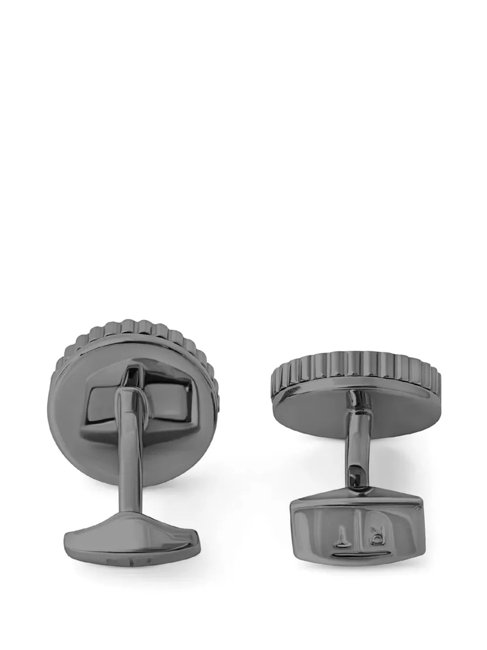 Rotating Trinity Crystal-Embellished Gear-Edge Cufflinks