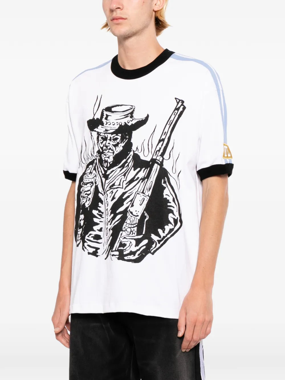 Graphic-Print Ringer T-Shirt