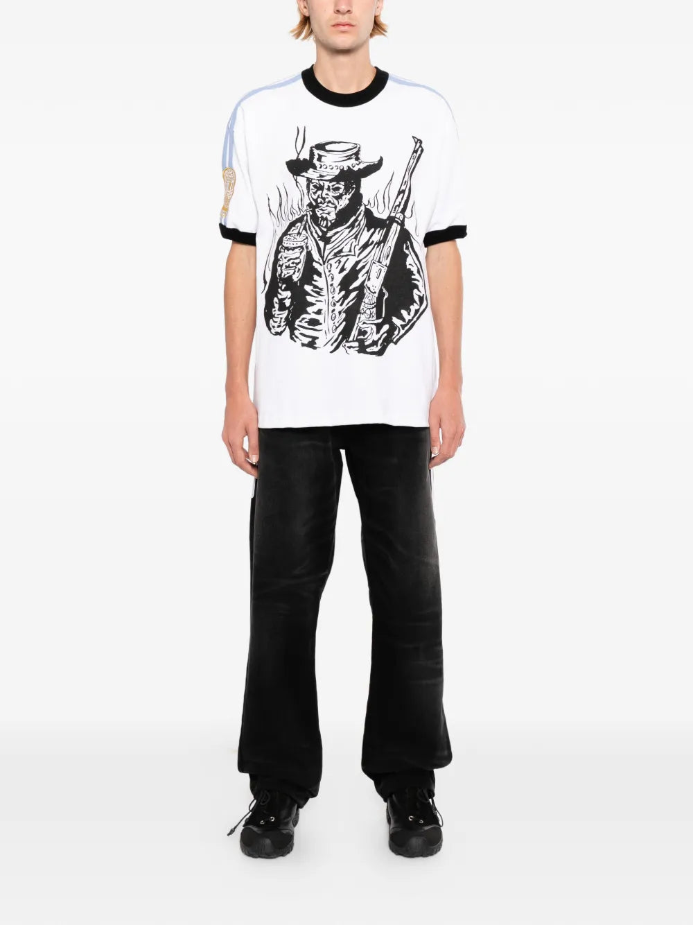 Graphic-Print Ringer T-Shirt